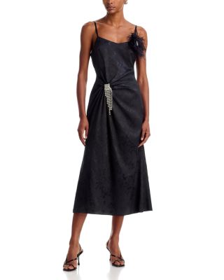 Aqua Jacquard Embellished Midi Dress - Exclusive