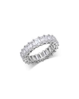 Luxe Collection Certified Lab Grown Diamond Emerald Cut Eternity Band in 18K White Gold, 6.75 tcw