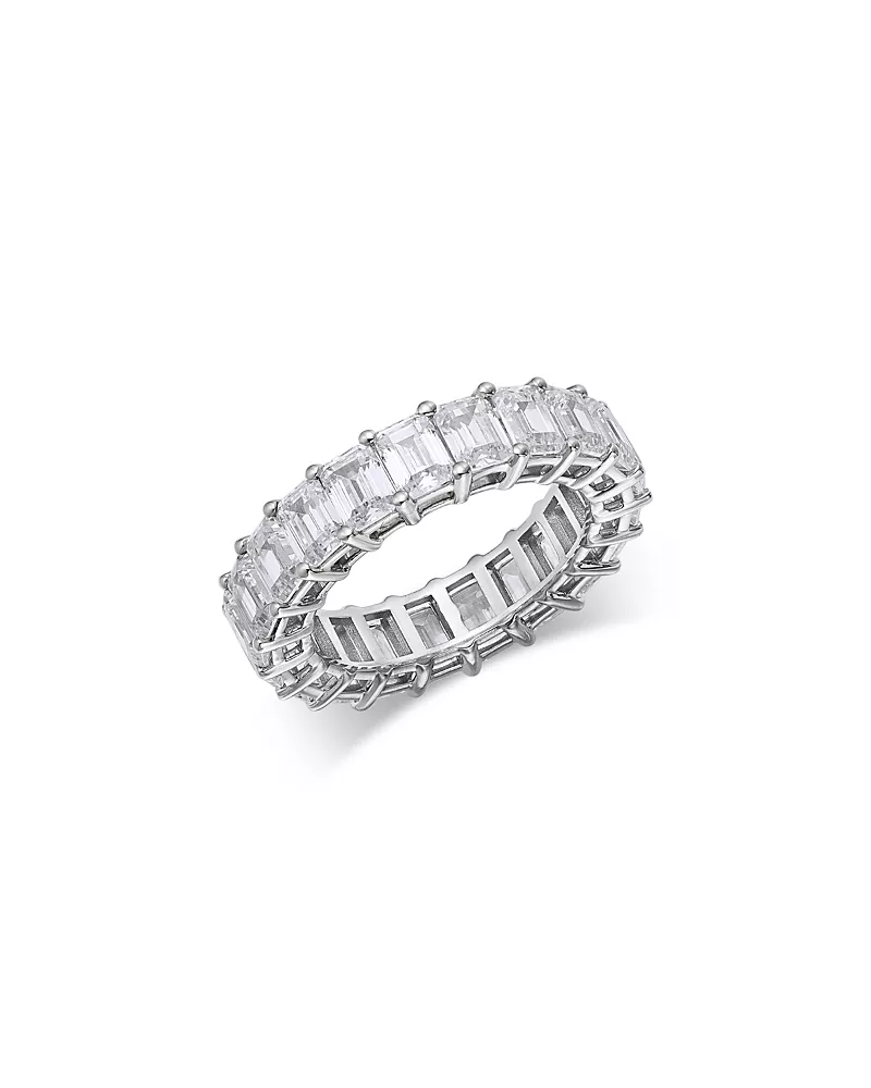 Bloomingdale's Fine Collection Luxe Collection Certified Lab Grown Diamond Emerald Cut Eternity Band in 18K White Gold, 6.75 tcw