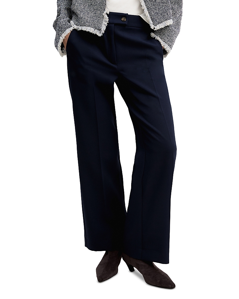 Emme Straight Fit Stretch Trousers In Blue