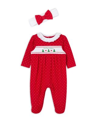 Girls' Dainty Trees Cotton Footie & Headband - Baby