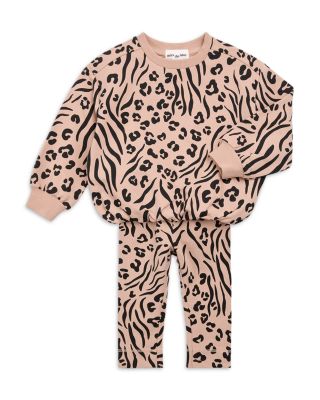Girls' Spots & Stripes Cotton Blend Sweatshirt & Leggings Set - Baby