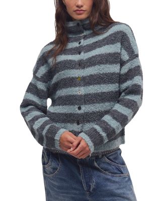 Button Collection Mock Neck Cardigan Sweater