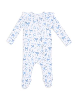 Girls' Bows & Flowers 2 Way Ruffled Sleeve Zipper Footie - Baby