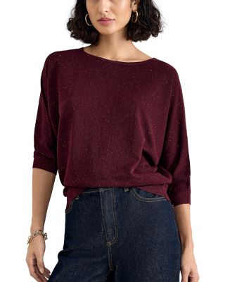 Cristine Sequin Boat Neck Sweater