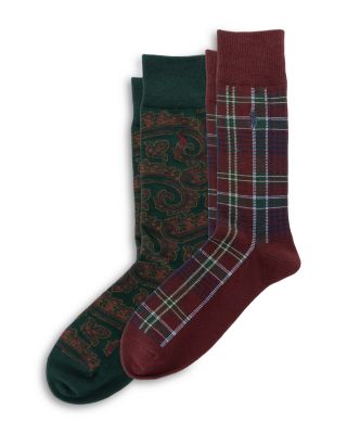 Plaid & Paisley Socks, Pack of 2