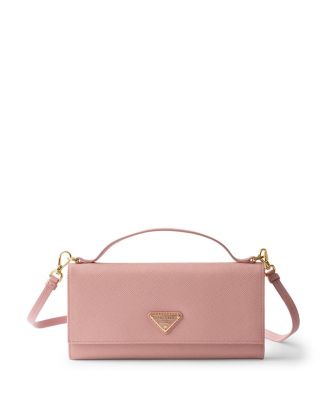  Saffiano Leather Wallet with Shoulder Strap