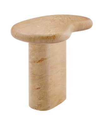  Elowen Indoor Outdoor Patio Textured Faux Travertine Side Table