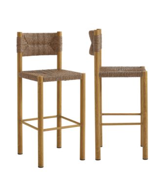  Parkland Outdoor Patio Rattan and Aluminum Bar Stools, Set of 2