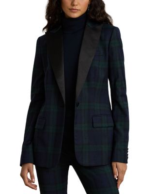 Black Watch Satin Trim Twill Blazer