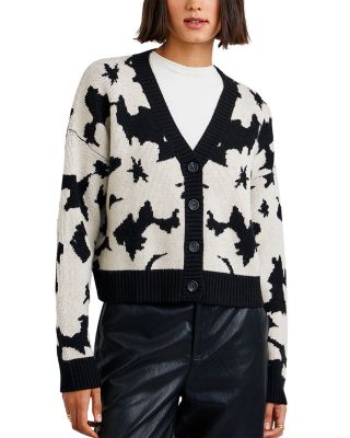 Bella Dahl V Neck Jacquard Cardigan