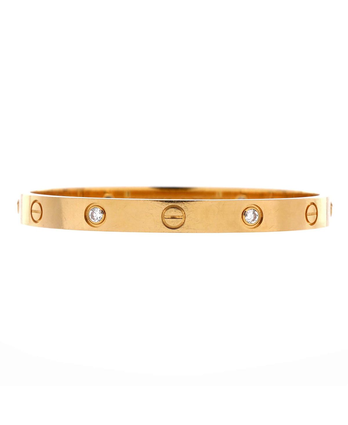 Pre-Owned Cartier Love 4 Diamond Bracelet 18K Gold with Diamonds