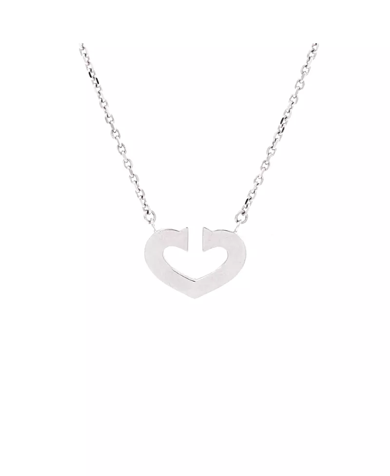 Pre-Owned Cartier C Heart de Cartier Pendant Necklace 18K White Gold, 15.75