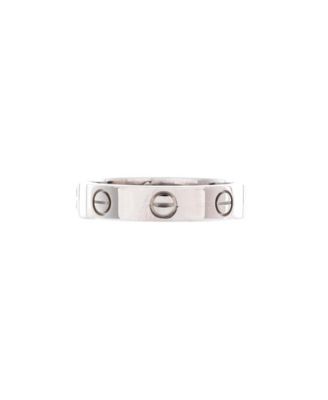 Pre-Owned Cartier Love Wedding Band 1 Diamond Ring 18K White Gold with Diamond