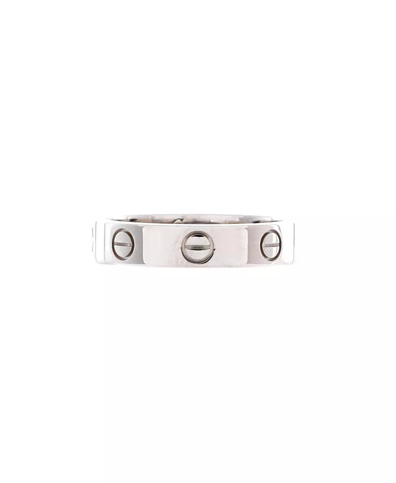 Pre-Owned Cartier Love Wedding Band 1 Diamond Ring 18K White Gold with Diamond