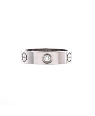 Pre-Owned Cartier Love 3 Diamonds Band Ring 18K White Gold with Diamond