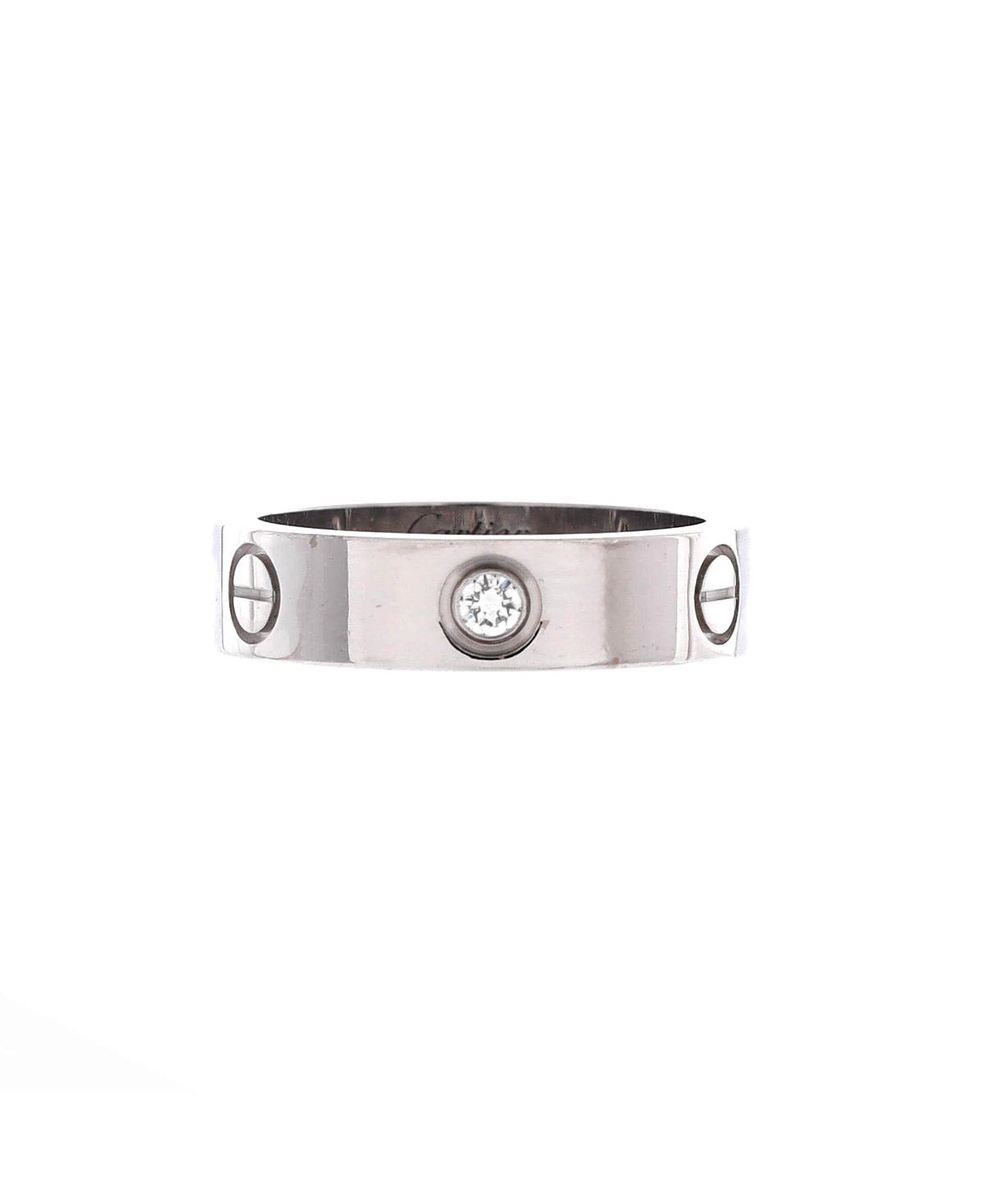 Pre-Owned Cartier Love 3 Diamonds Band Ring 18K White Gold with Diamond