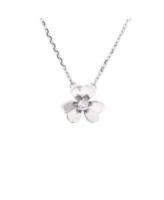 Pre-Owned Van Cleef & Arpels Mini Frivole Pendant Necklace 18K White Gold and Diamond, .6