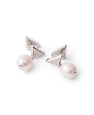  Metal Earrings with Pearls