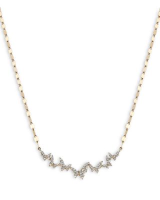 14K Yellow Gold Diamond Butterfly Collar Necklace, 0.38 tcw