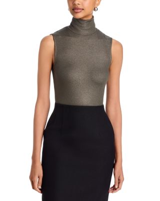 Metallic Sleeveless Turtleneck