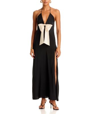 Bardot Lavina Bow Halter Maxi Dress