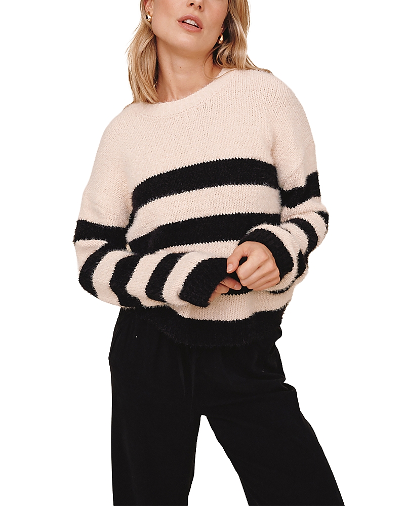Bella Dahl Crewneck Drop Shoulder Sweater In Black