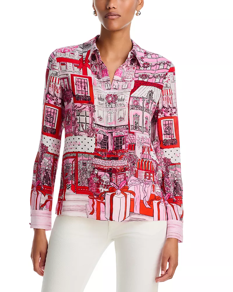 Alice and Olivia Willa Silk Staceface Top