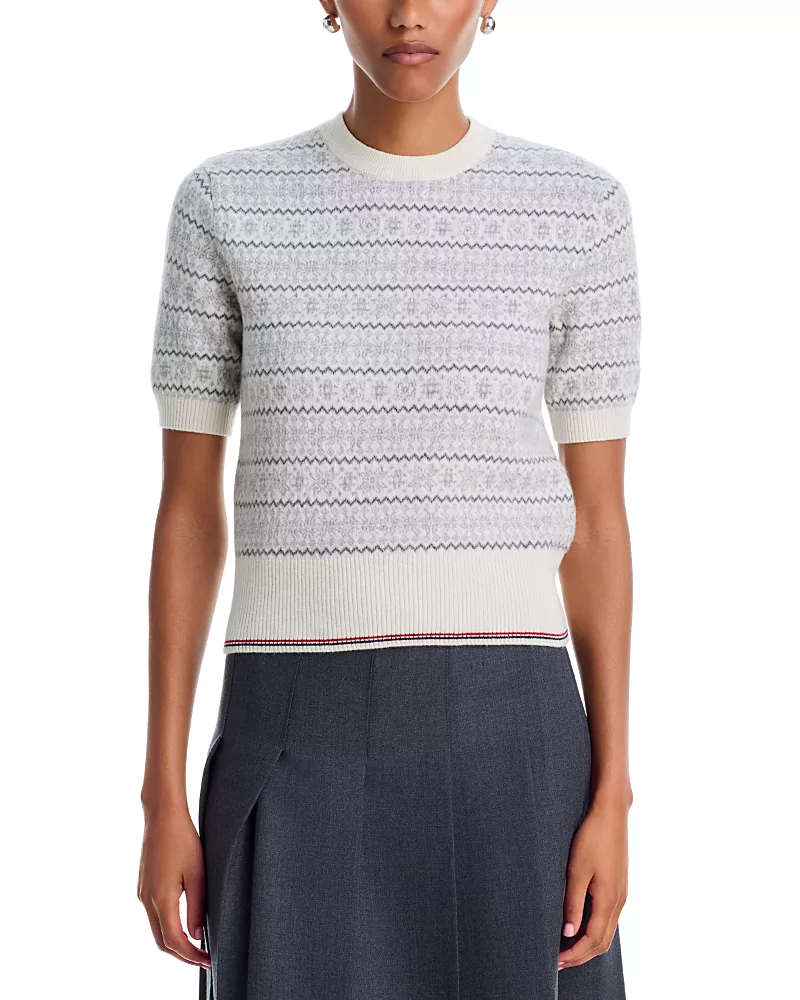 Thom Browne Snowflake Fairisle Float Jacquard Tee