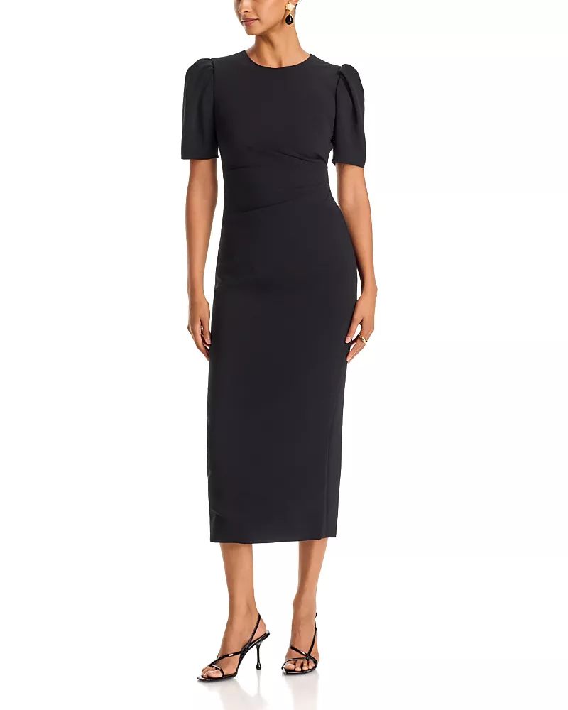 Carolina Herrera Puff Sleeve Midi Dress