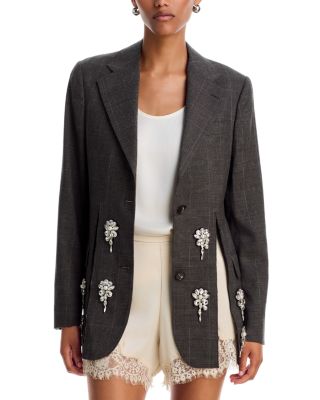 Hem Slice Embellished Blazer