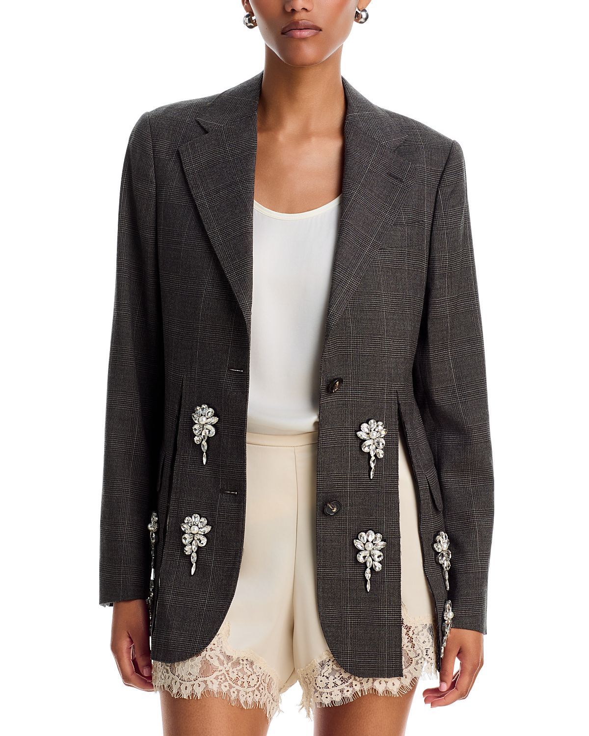 Simone Rocha Hem Slice Embellished Blazer