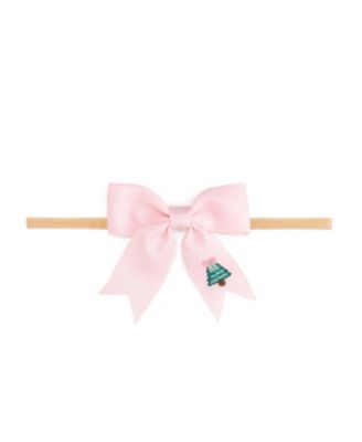 Girls' Christmas Tree Embroidered Bow Baby Headband - Baby