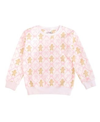 Girls' Gingerbread Bow Trellis Christmas Sweatshirt - Big Kid