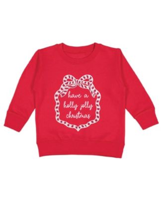 Girls' Holly Jolly Christmas Sequin Bow Patch Sweatshirt - Little Kid