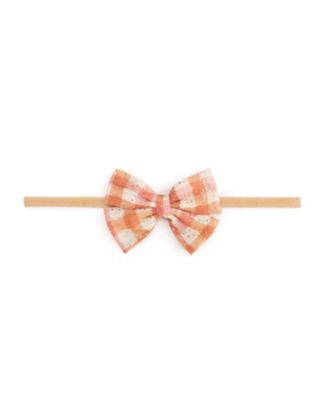 Girls' Cinnamon Plaid Tulle Bow Headband - Baby
