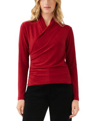 Petite Crossover Shirred Top