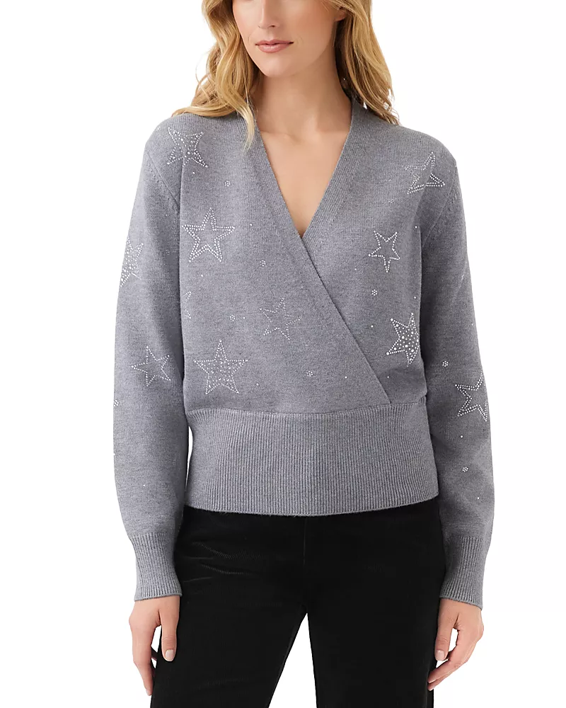 Karen Kane Embellished Star Wrap Sweater