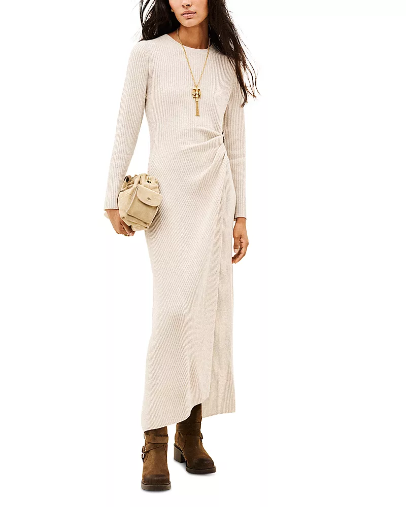 ba & sh Bamaya Ribbed Knit Maxi Dress