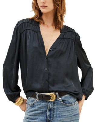Cessia Gathered Button Front Shirt