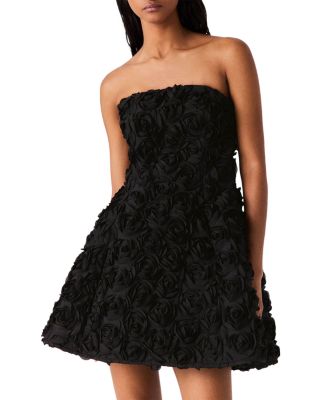 Riflow Satin Floral Strapless Dress