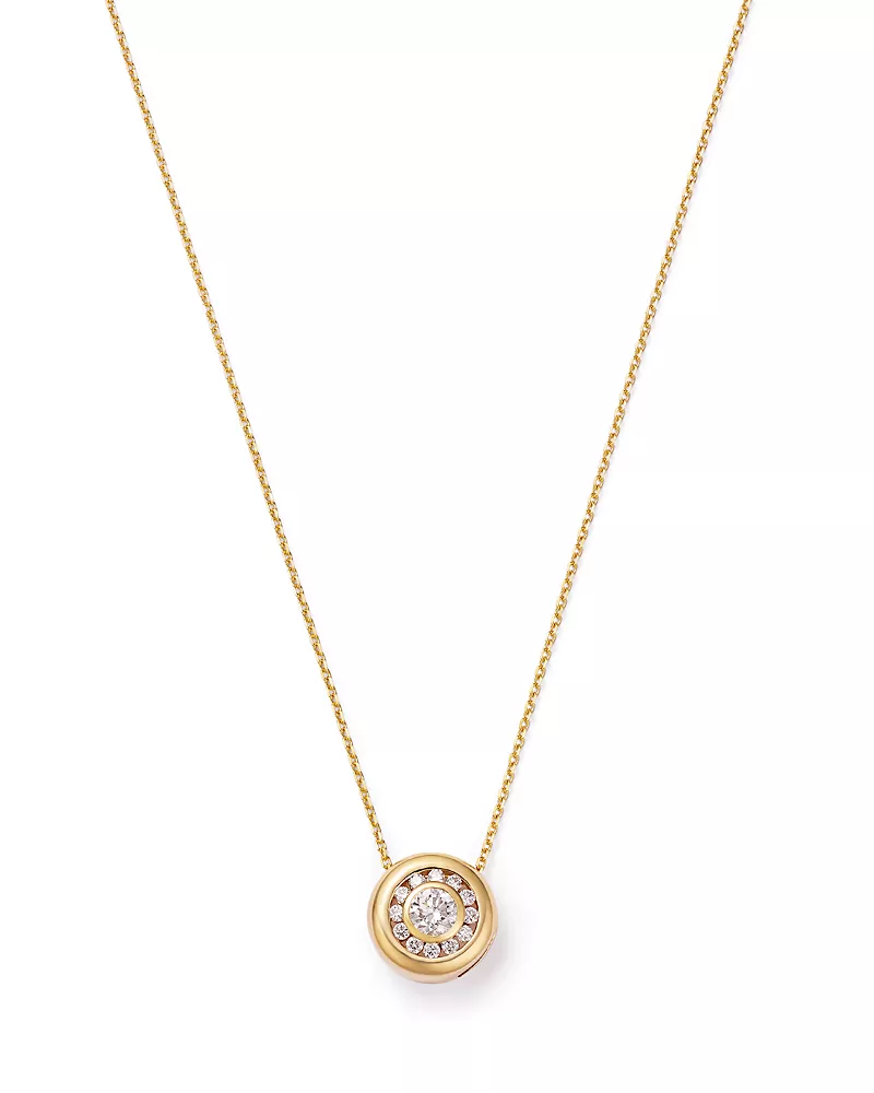 Bloomingdale's Fine Collection Diamond Bezel Bold Pendant Necklace in 14K Yellow Gold, 0.6 tcw