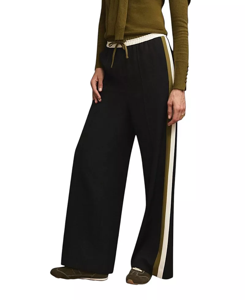 Mint Velvet Women's Side Stripe Tie Waist Wide Trousers