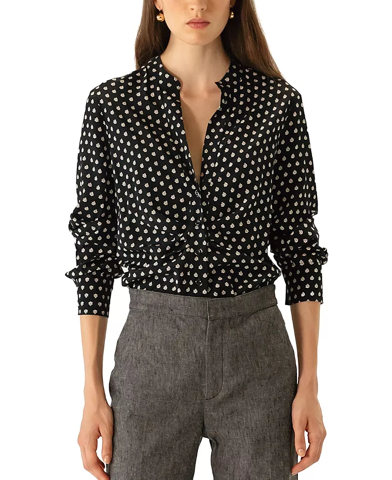 Callas Milano Blake Slim Draped Shirt