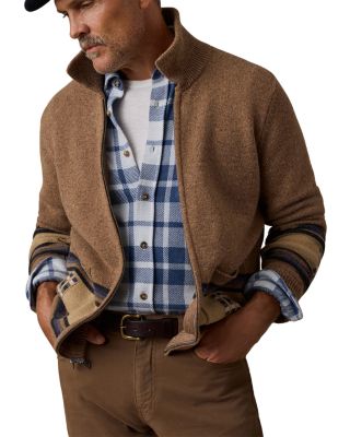Blanket Stripe Merino Wool Zip Cardigan