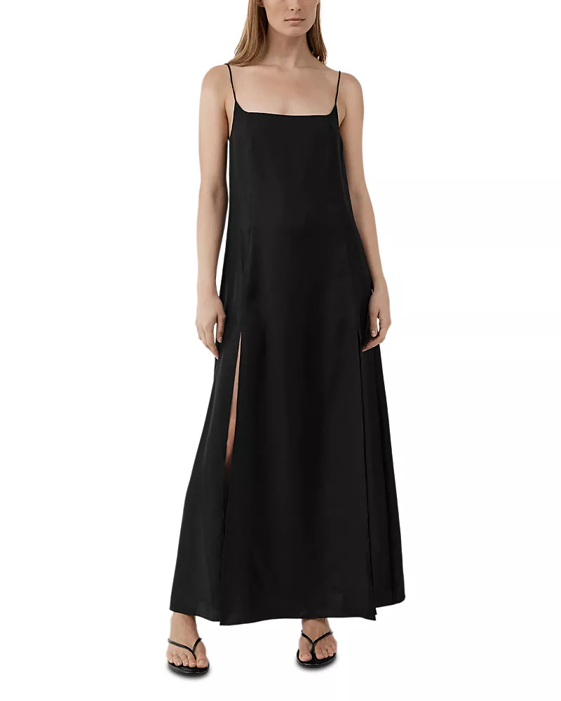 St. Agni Silk Twill Cummerbund Dress