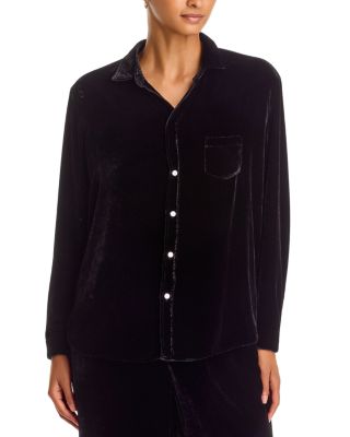 Relaxed Velvet Button Up Shirt