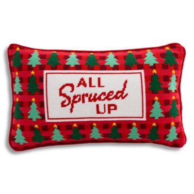 All Spruced Up Needlepoint Pillow