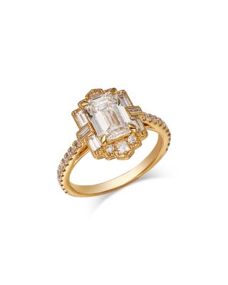 Luxe Collection Certified Lab Grown Diamond Mixed Cut Engagement Ring in 18K Yellow Gold, 2.65 tcw