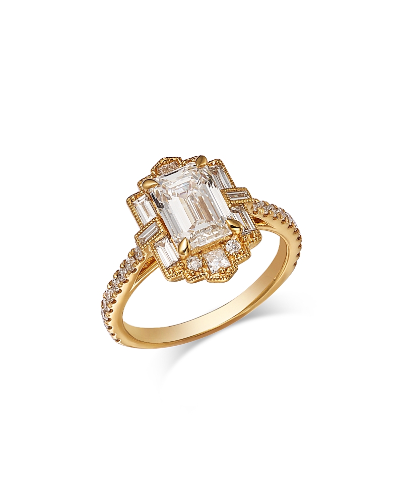 Bloomingdale's Fine Collection Luxe Collection Certified Lab Grown Diamond Mixed Cut Engagement Ring